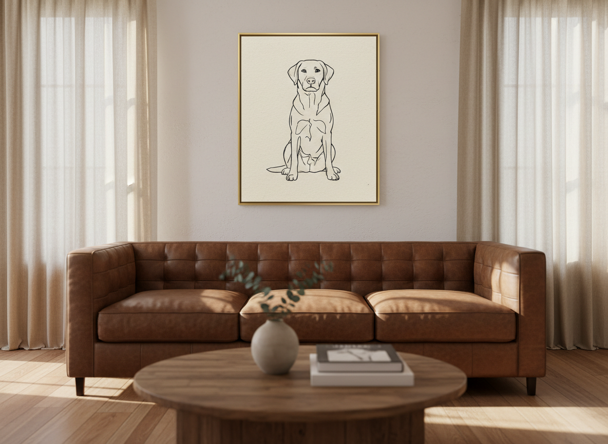 lineart portrait — canvas