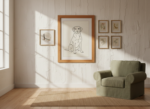 lineart portrait — framed