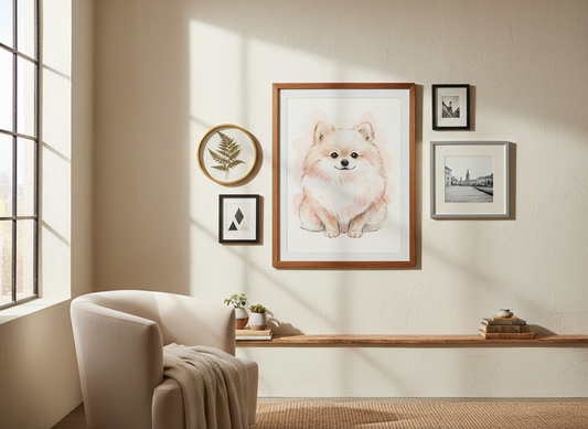 watercolor portrait — framed